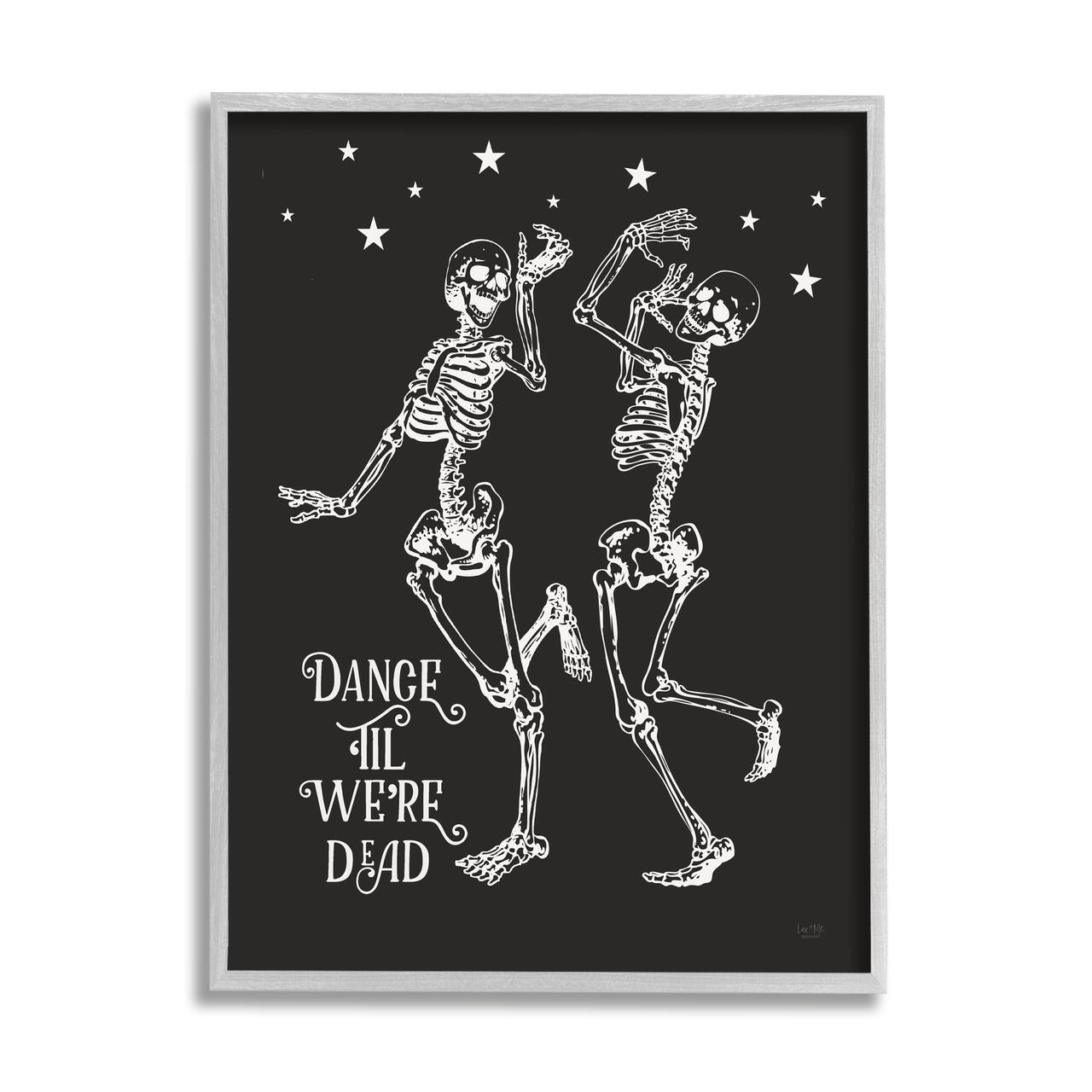 Stupell Industries Dance 'Til We're Dead Skeletons Framed Giclee Art